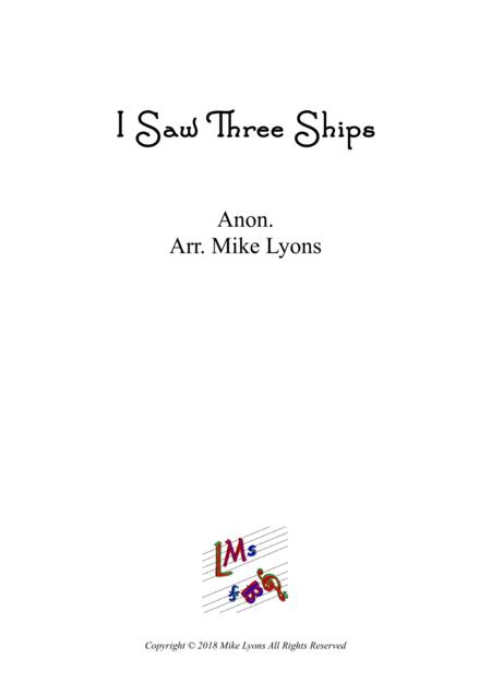 Clarinet Quintet I Saw Three Ships Sheet Music