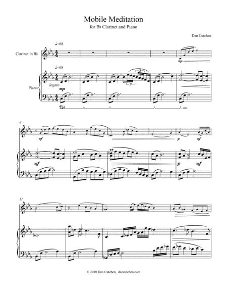 Clarinet Solo Mobile Meditation Sheet Music