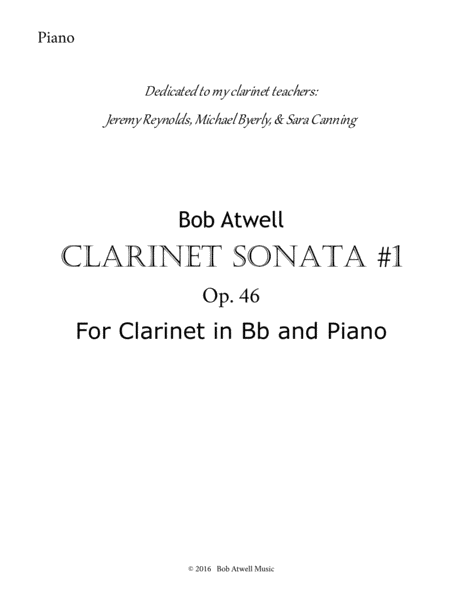 Free Sheet Music Clarinet Sonata 1