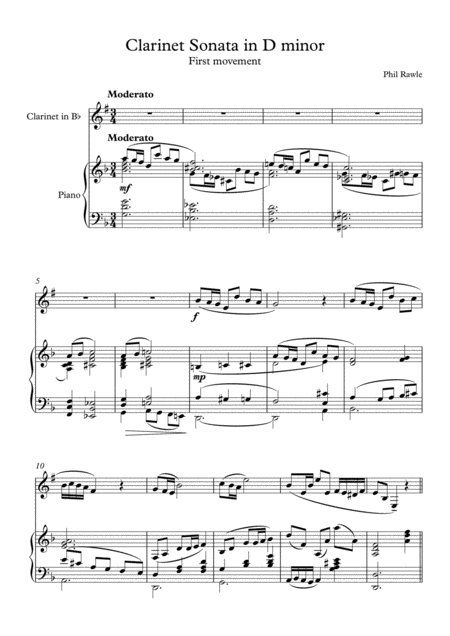 Free Sheet Music Clarinet Sonata