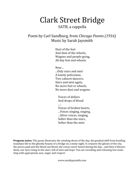 Clark Street Bridge Satb Sheet Music