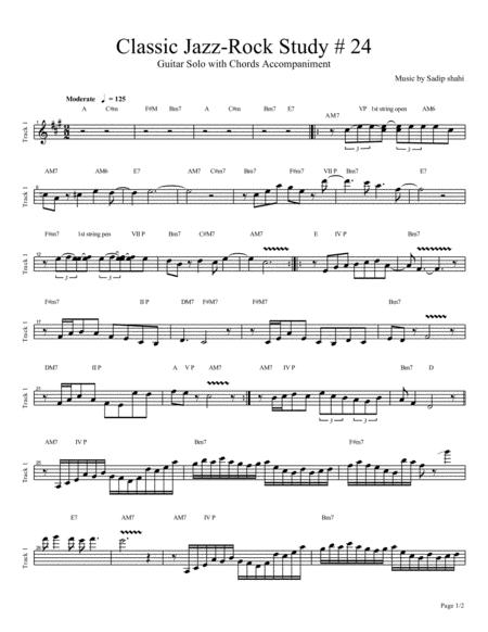 Classic Jazz Rock Guitar Study 24 Sheet Music