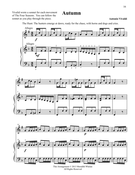 Free Sheet Music Classical Duets For Clarinet Piano Autumn From Vivaldis Four Seasons