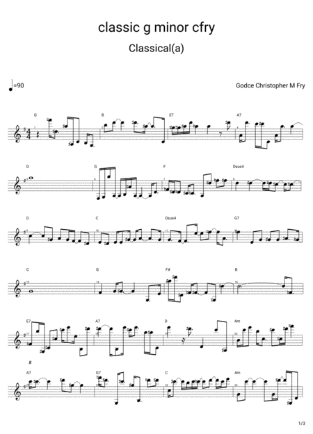 Free Sheet Music Classical G Minor Cfry