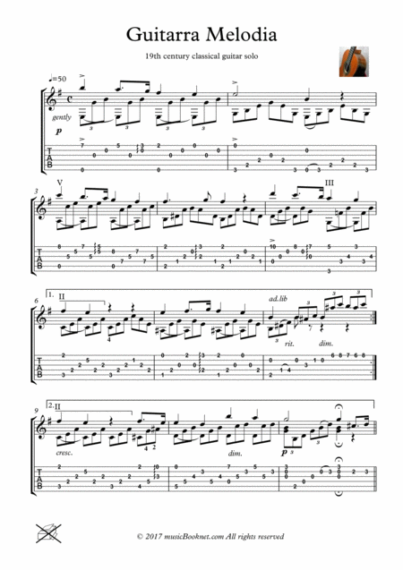 Classical Guitar Hits Melodia Sheet Music