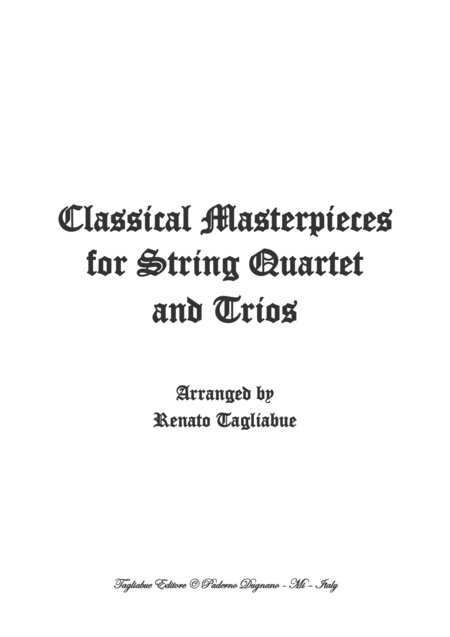 Classical Masterpieces For String Quartet And Trios Look Inside Sheet Music