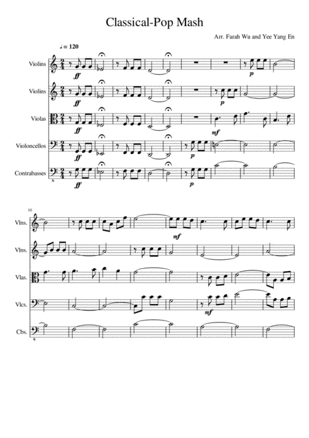 Free Sheet Music Classical Pop Mash Beethovens 5th Symphony