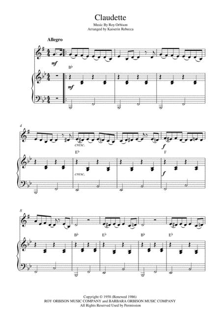 Claudette For Alto Saxophone Solo And Piano Accompaniment Sheet Music