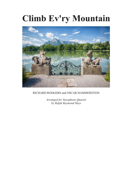 Free Sheet Music Climb Ev Ry Mountain For Saxophone Quartet Satb Or Aatb