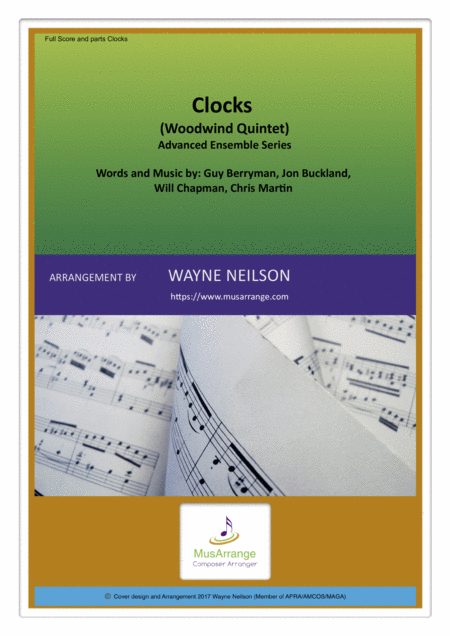 Clocks For Woodwind Quintet Sheet Music