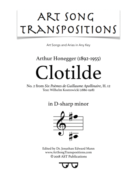 Free Sheet Music Clotilde D Sharp Minor