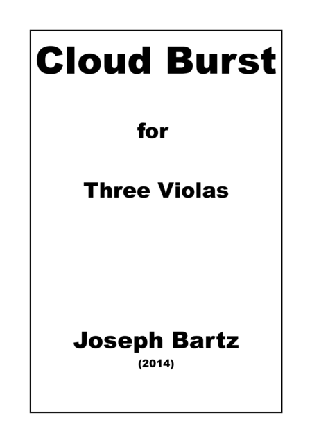 Free Sheet Music Cloud Burst