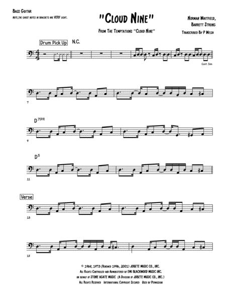 Free Sheet Music Cloud Nine Bass Guitar