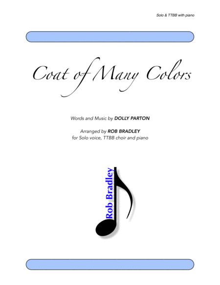 Free Sheet Music Coat Of Many Colors Ttbb