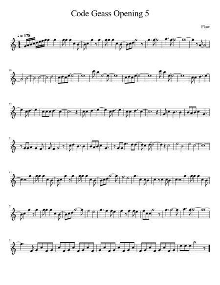 Free Sheet Music Code Geass Opening 5