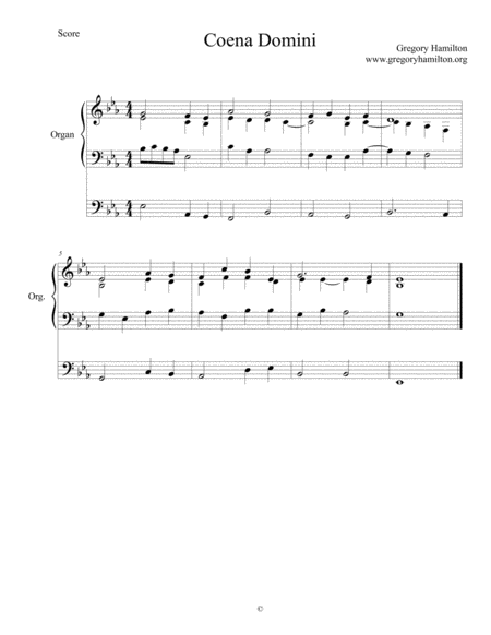 Coena Domini Draw Near And Take The Body Of The Lord Sheet Music