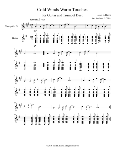 Cold Winds Warm Touches Guitar And Trumpet Sheet Music