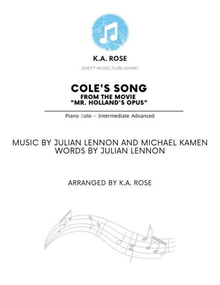 Free Sheet Music Coles Song Piano Solo From The Movie Mr Hollands Opus