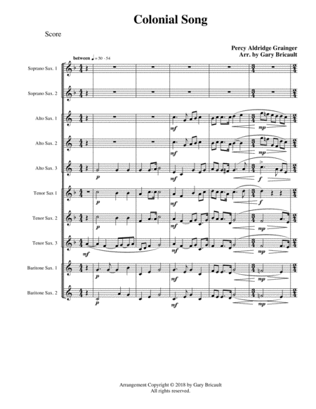 Colonial Song Sheet Music