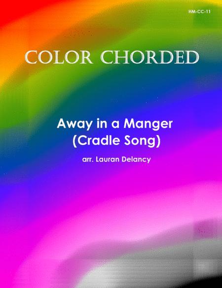 Color Chorded Away In A Manger Cradle Song Sheet Music