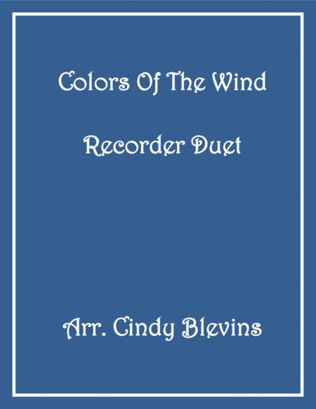 Colors Of The Wind Recorder Duet Sheet Music