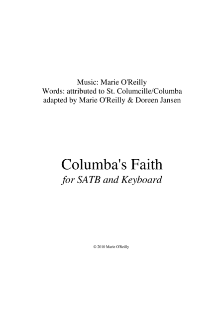 Free Sheet Music Columbas Faith