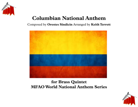 Columbian National Anthem Himno Nacional De Colombia For Brass Quintet Sheet Music