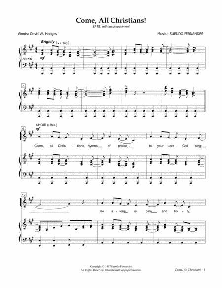 Come All Christians Sheet Music