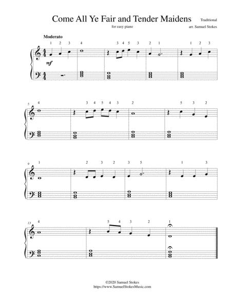 Come All Ye Fair And Tender Maidens Tiny Sparrow For Easy Piano Sheet Music