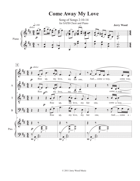 Come Away My Love Sheet Music