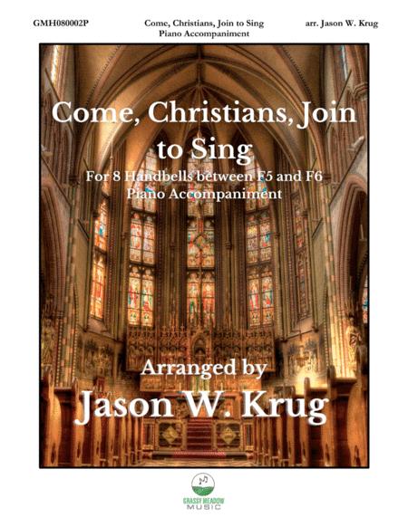 Come Christians Join To Sing Piano Accompaniment For 8 Handbell Version Sheet Music