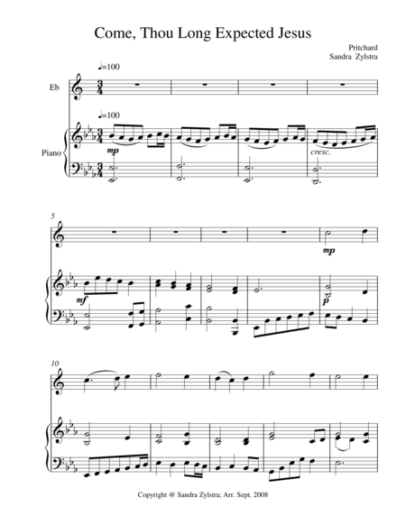 Free Sheet Music Come Christians Join To Sing Treble Eb Instrument Solo