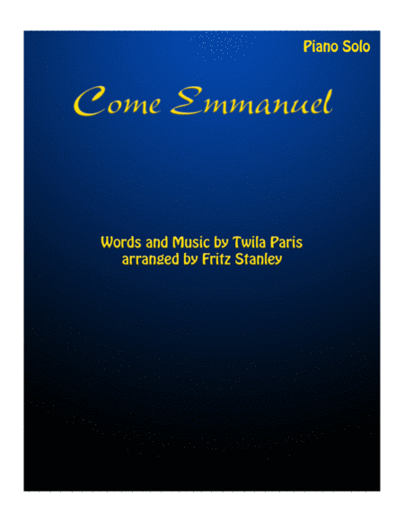 Come Emmanuel Piano Solo Sheet Music