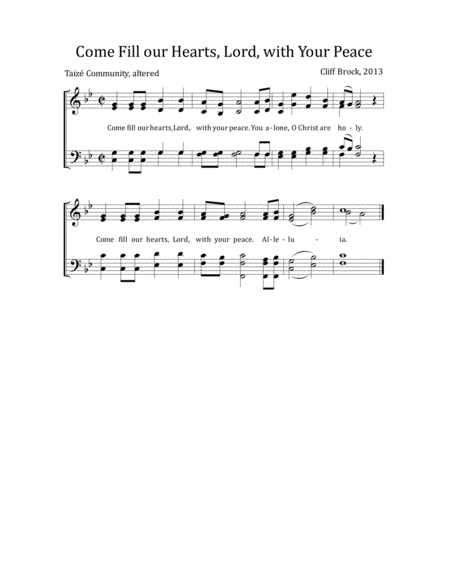 Come Fill Our Hearts Lord With Your Peace Sheet Music