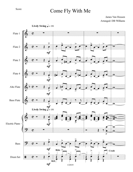 Come Fly With Me Flute Choir Sheet Music