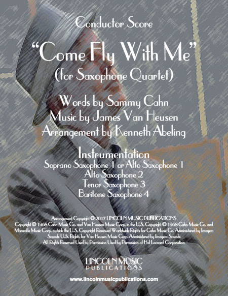 Free Sheet Music Come Fly With Me For Saxophone Quartet Satb Or Aatb