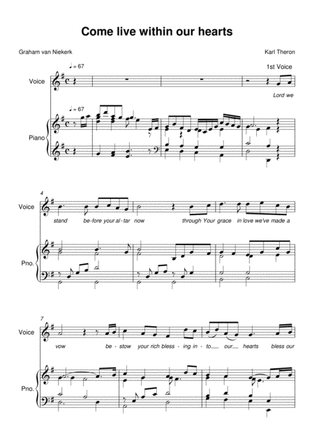 Free Sheet Music Come Live Within
