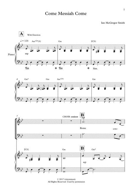 Come Messiah Come Choral Anthem Sheet Music