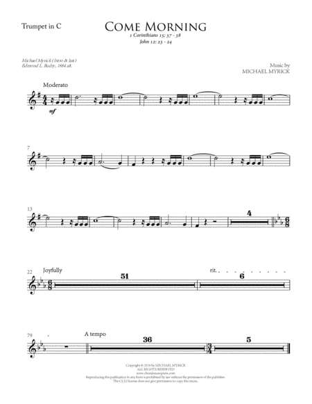 Come Morning Instrument Parts Sheet Music