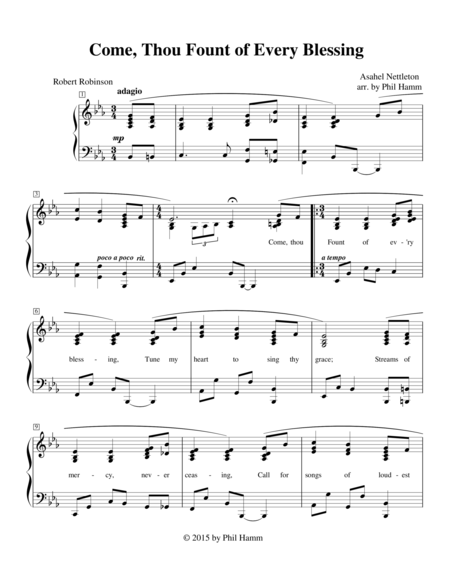 Come Thou Fount Of Every Blessing Jazzy Sheet Music