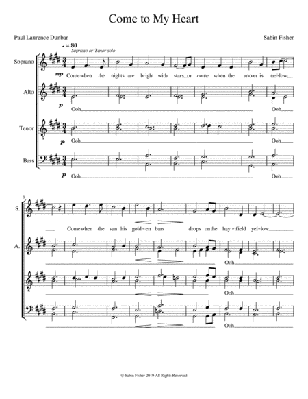 Come To My Heart Sheet Music