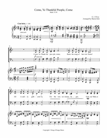 Come Ye Thankful People Come For Thanksgiving Worship For Choir Satb Sheet Music