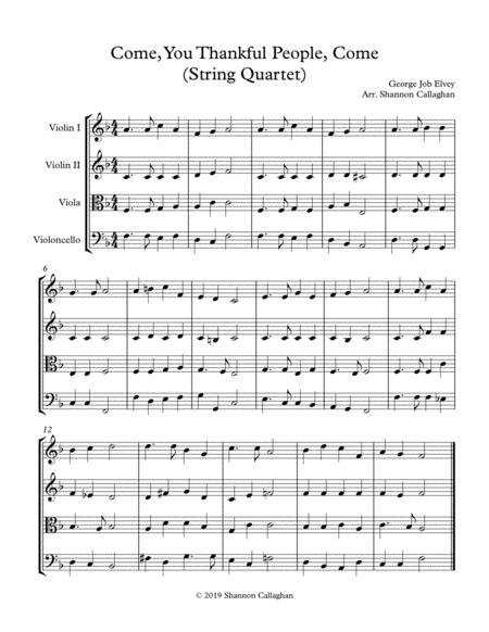 Come You Thankful People Come String Quartet Sheet Music