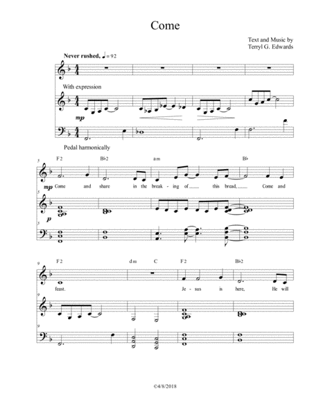 Free Sheet Music Come