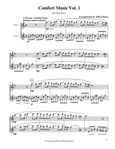 Comfort Music For Flute Duet Sheet Music