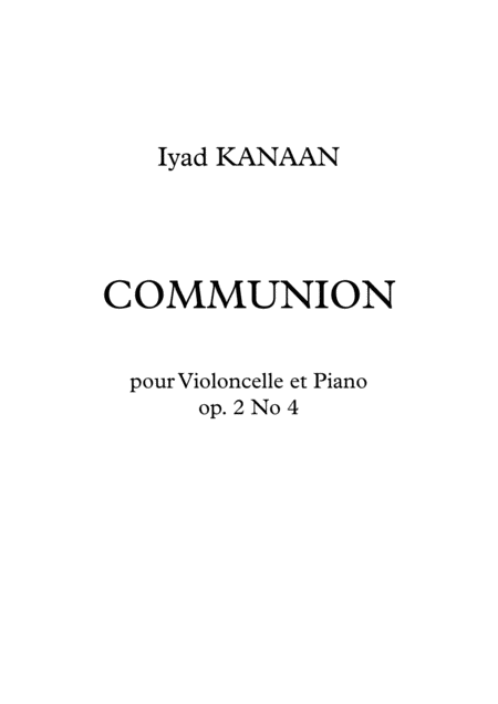 Free Sheet Music Communion For Cello And Piano Op 2 No 4