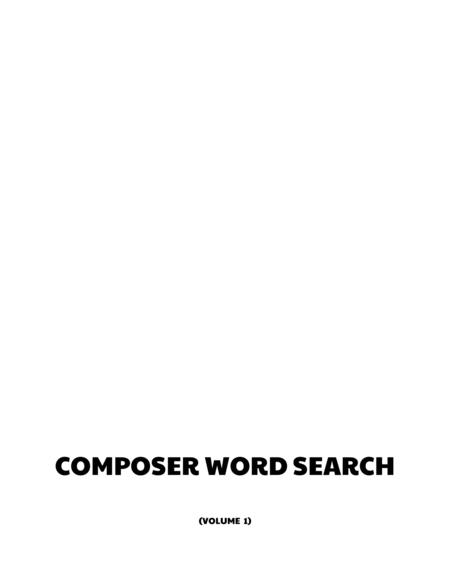 Composer Word Search Vol I Sheet Music