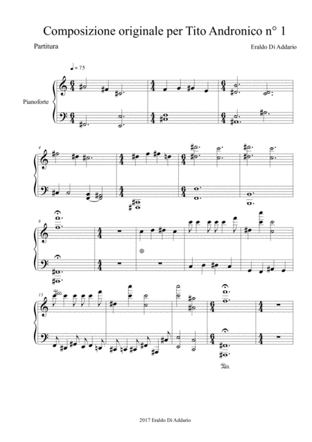 Free Sheet Music Composizione Originale Per Tito Andronico N 1