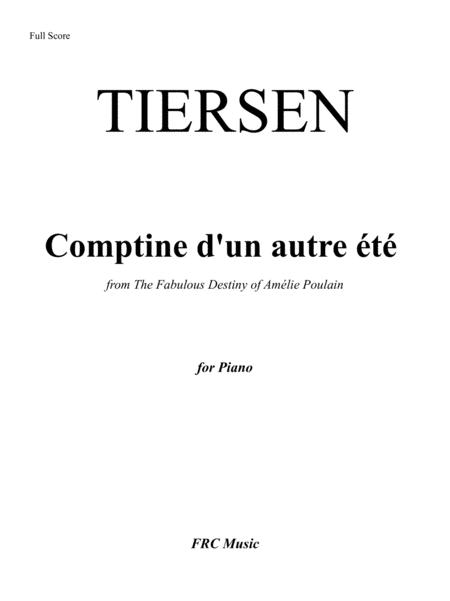 Comptine D Un Autret L Aprs Midi By Yann Tiersen Original Version For Piano Solo Sheet Music