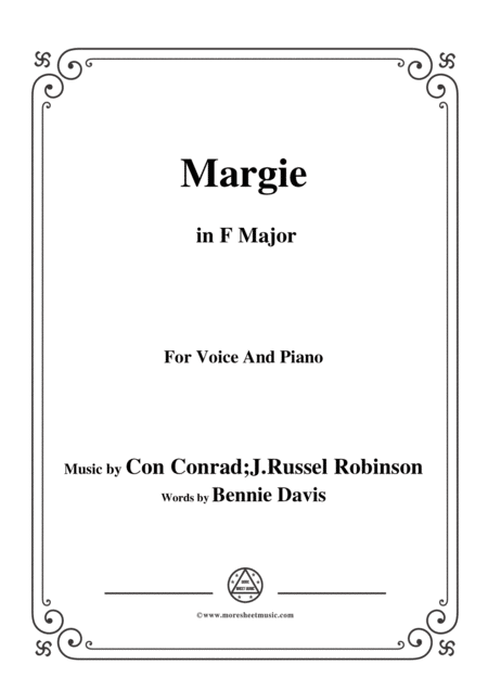 Con Conrad J Russel Robinson Margie In F Major For Voice And Piano Sheet Music